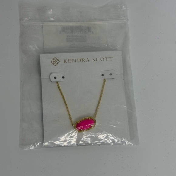 Kendra Scott Elisa Necklace Gold Neon Pink Pendant NEW NWT - Picture 1 of 3